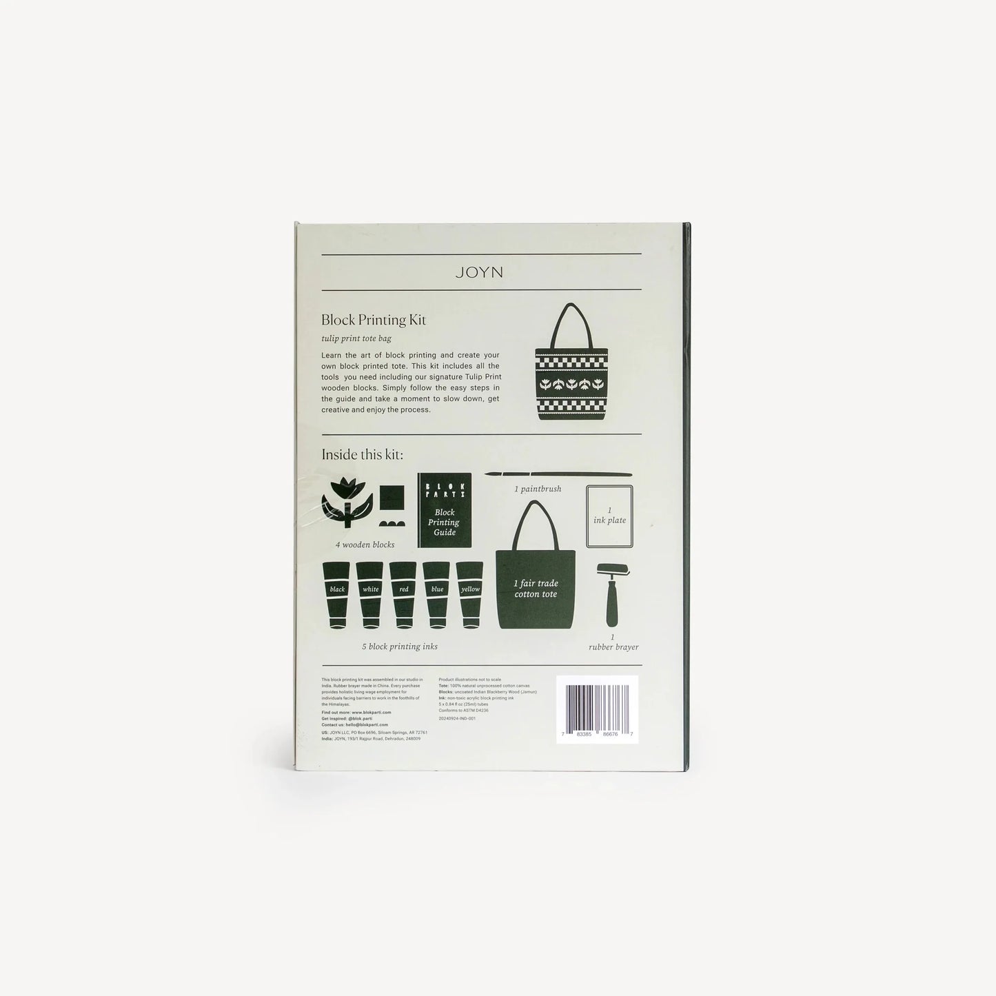 Block Printing Kit | Tulip Tote Bag