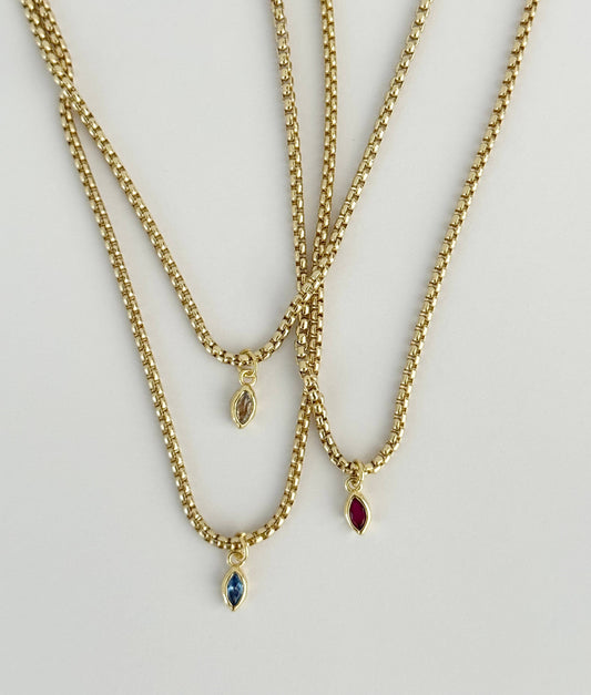 Semplice Necklace | Blue CZ
