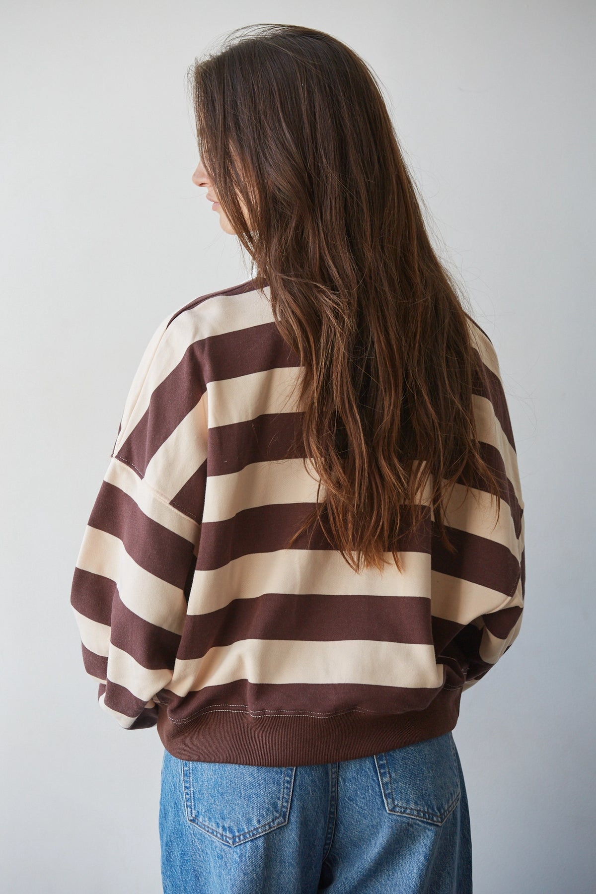 Courtside Stripe Polo Sweatshirt