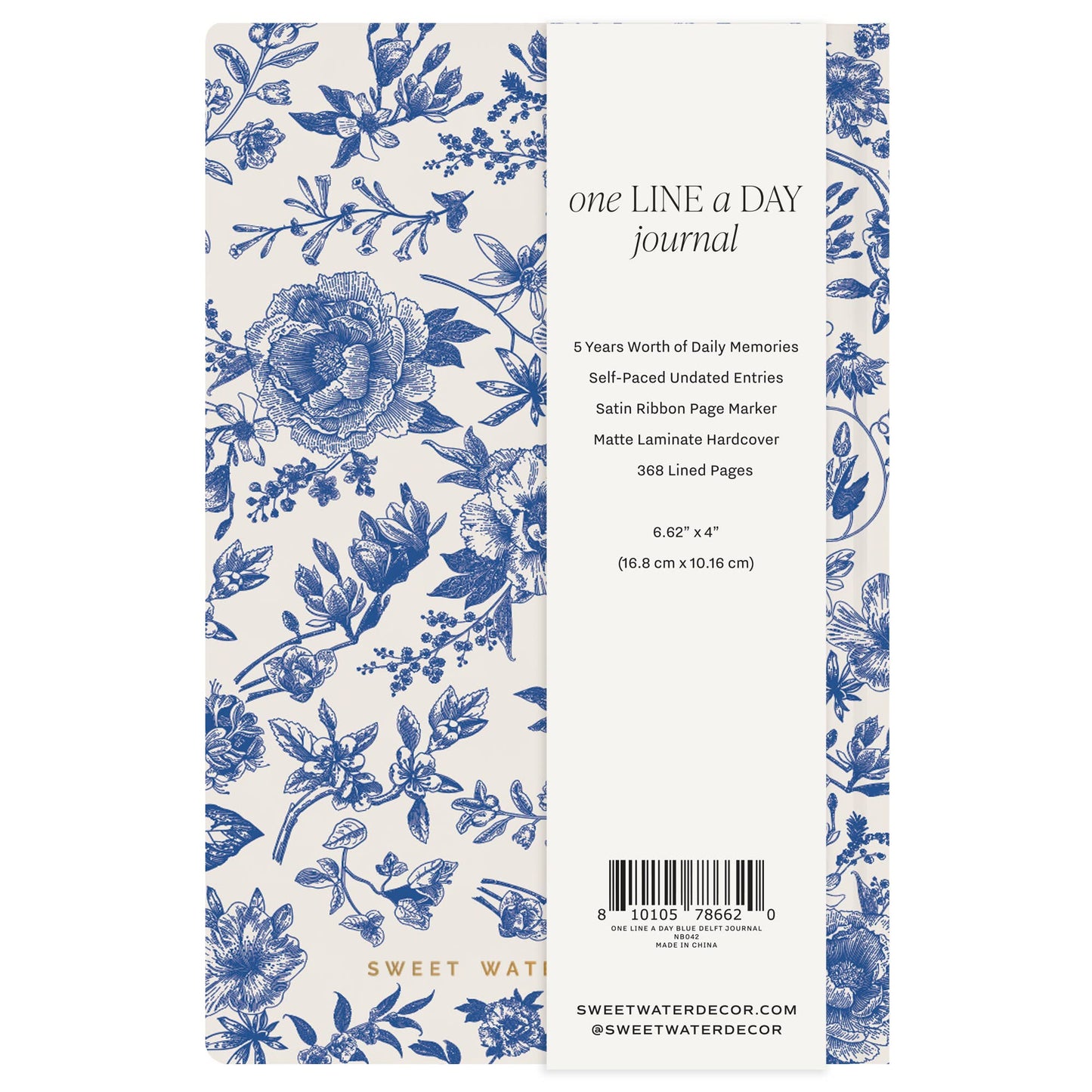One Line A Day Fabric Journal | Blue Delft