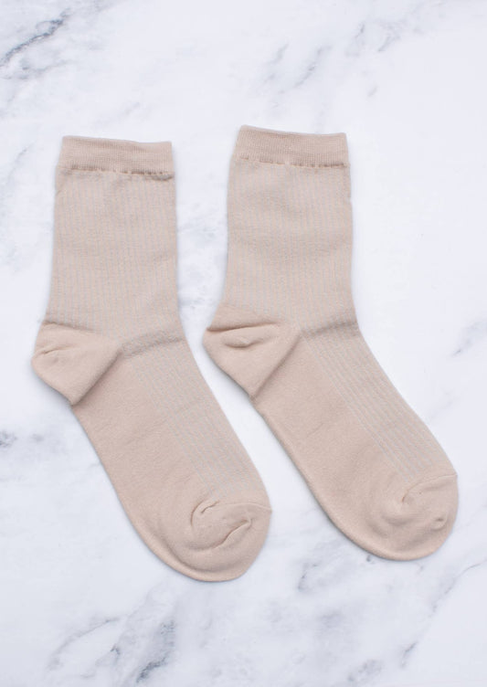 Lightweight Solid Socks | Beige