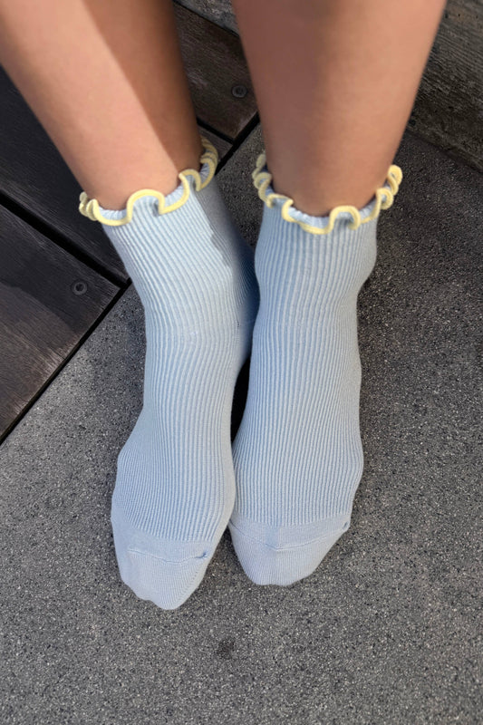 The Petite Ruffled Socks | Baby Blue