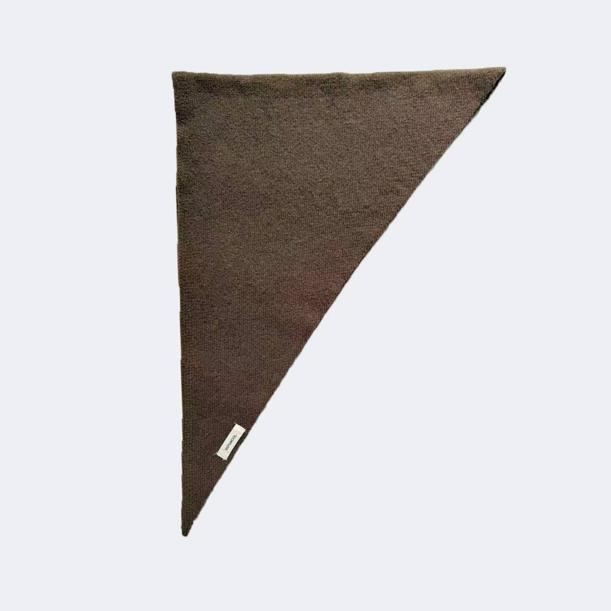 Wool Knitted Triangle Scarf | Brown