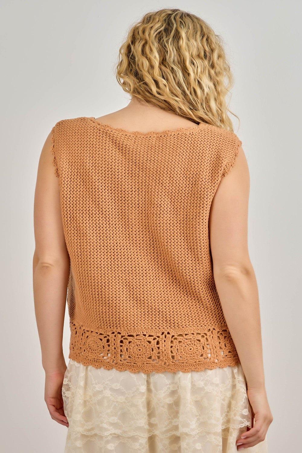 Crochet Knit Sleeveless Top | Extended