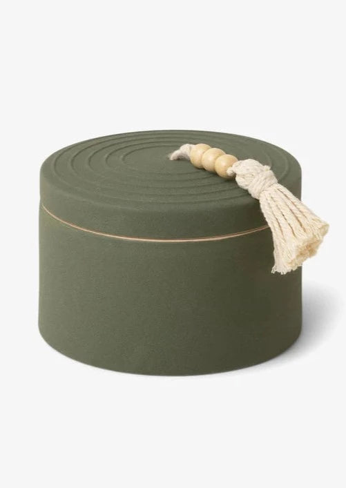 Cypress & Fir Green Ceramic Candle