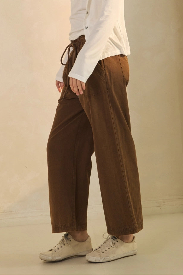 Wide Leg Utility Pants | Chocolate
