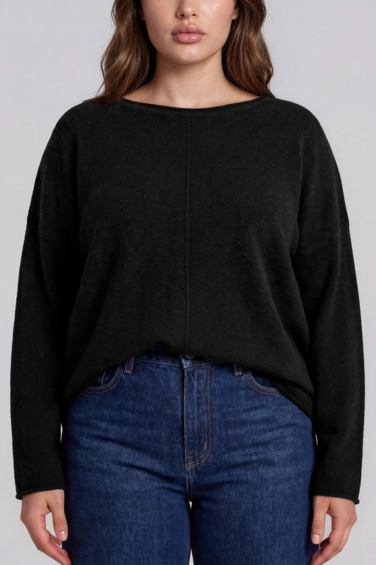 Roll Neck Sweater | Black | Extended