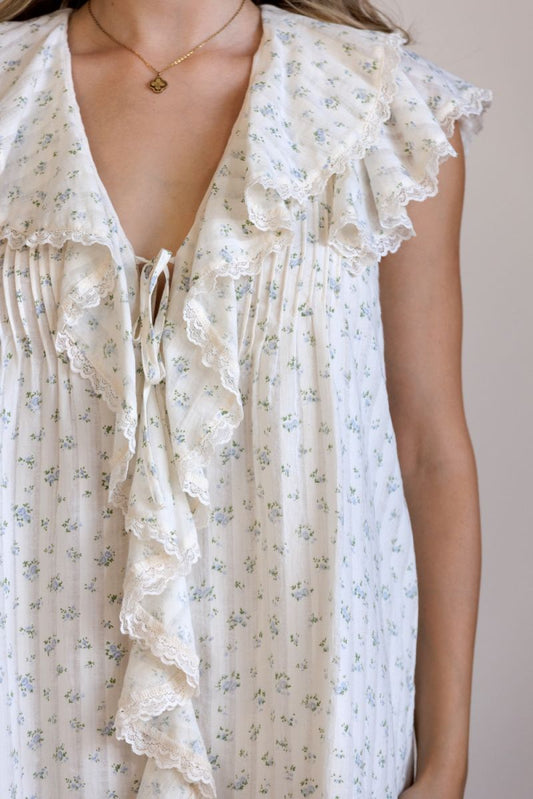 Ever After Mini Dress | Blue Floral