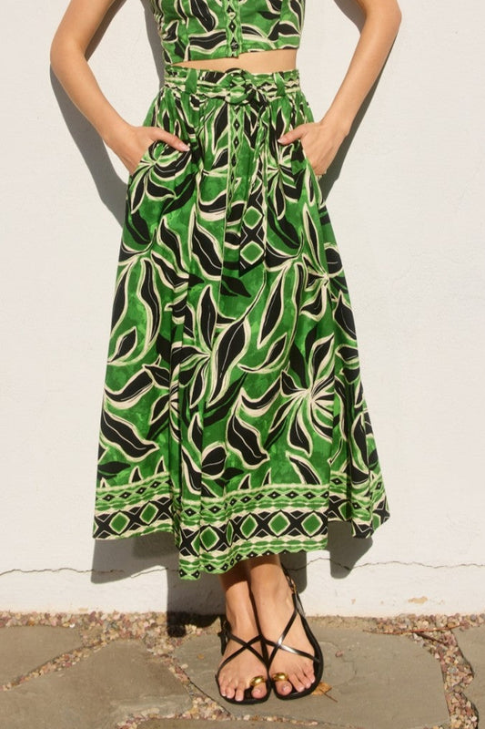 Palm Paradise Midi Skirt