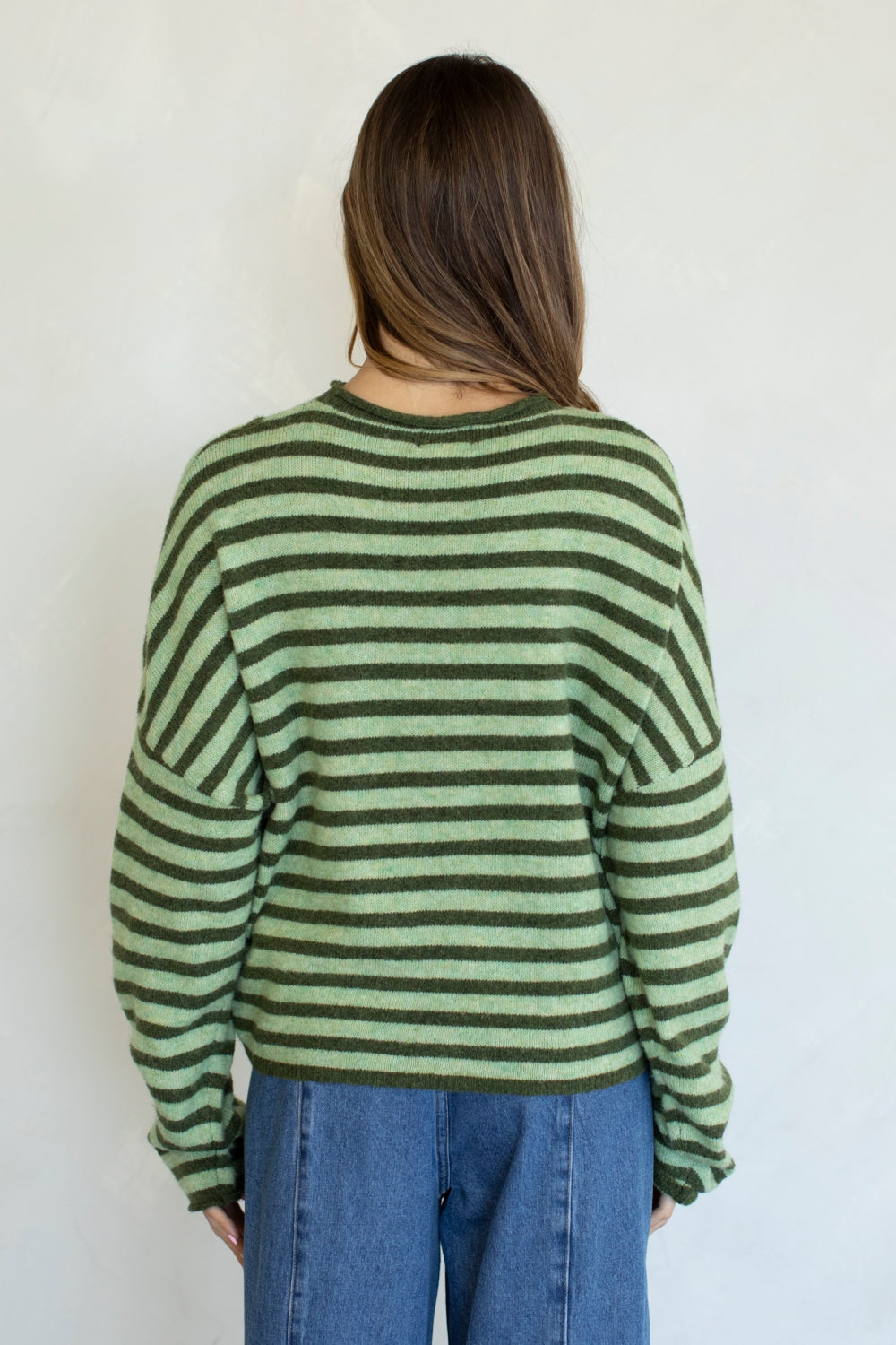 Piper Bold Stripe Cardigan | Olive