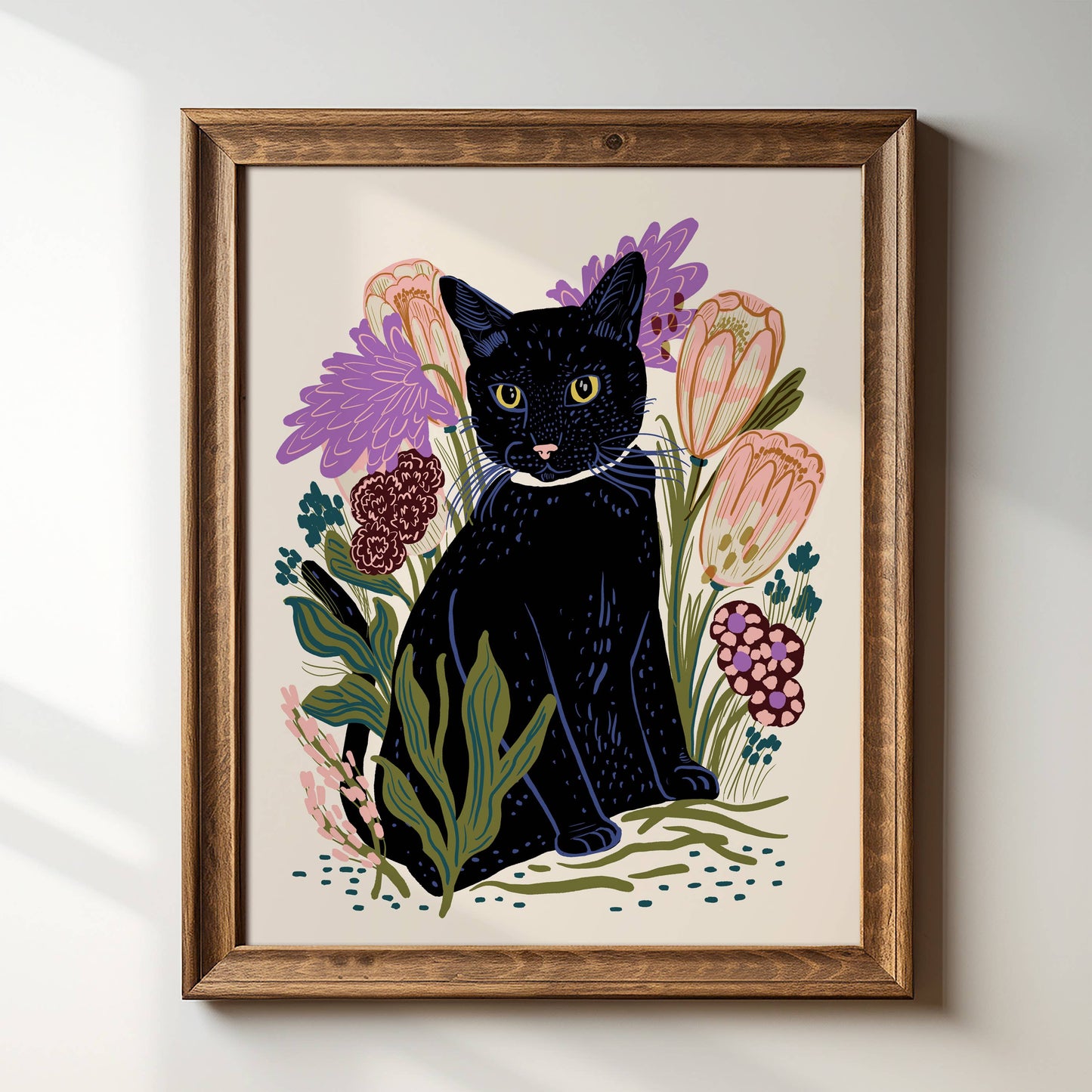Black Cat Giclée Art Print | 8" x 10"