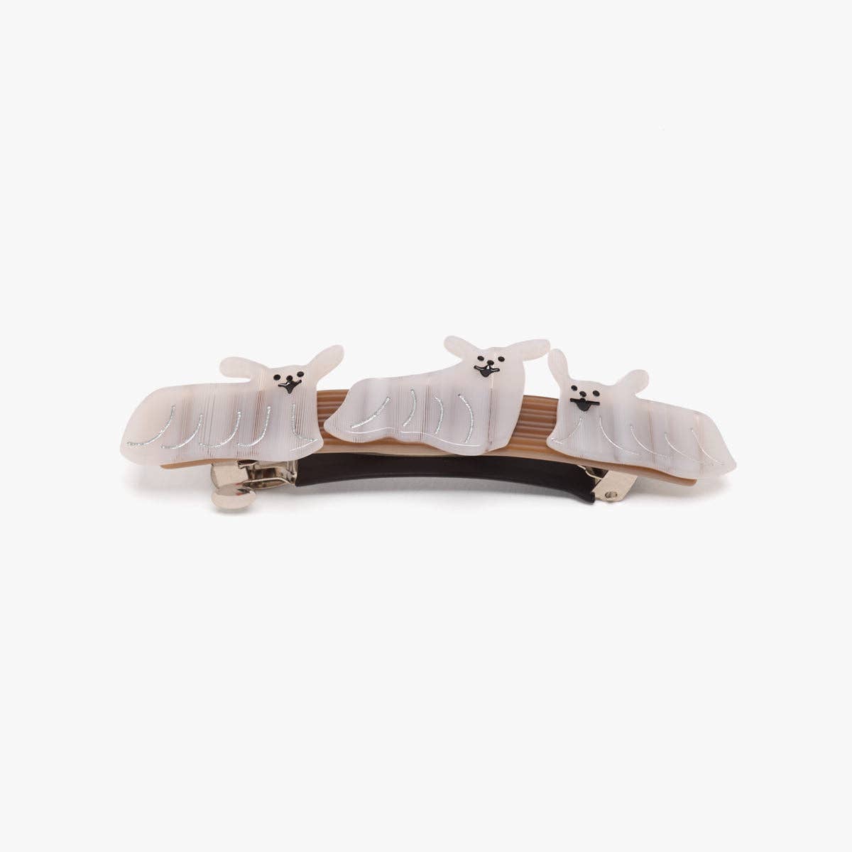 Floofy White Dog French Barrette