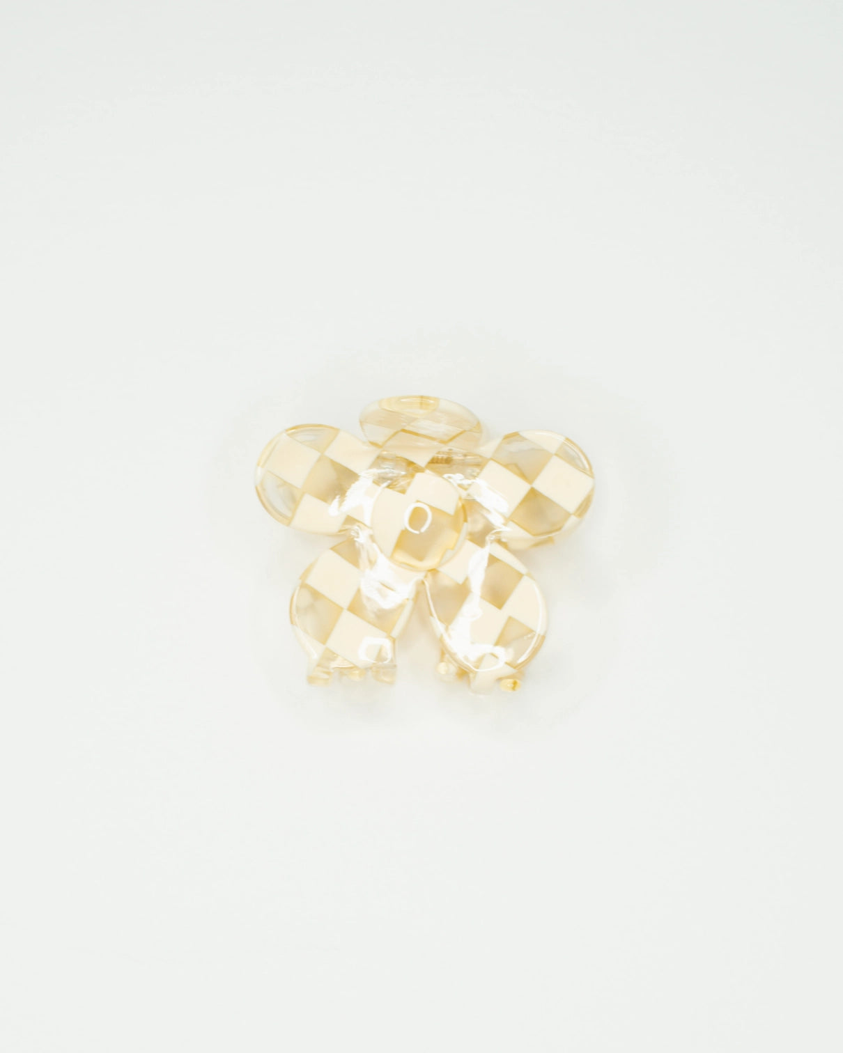 Checker Flower Hair Claw