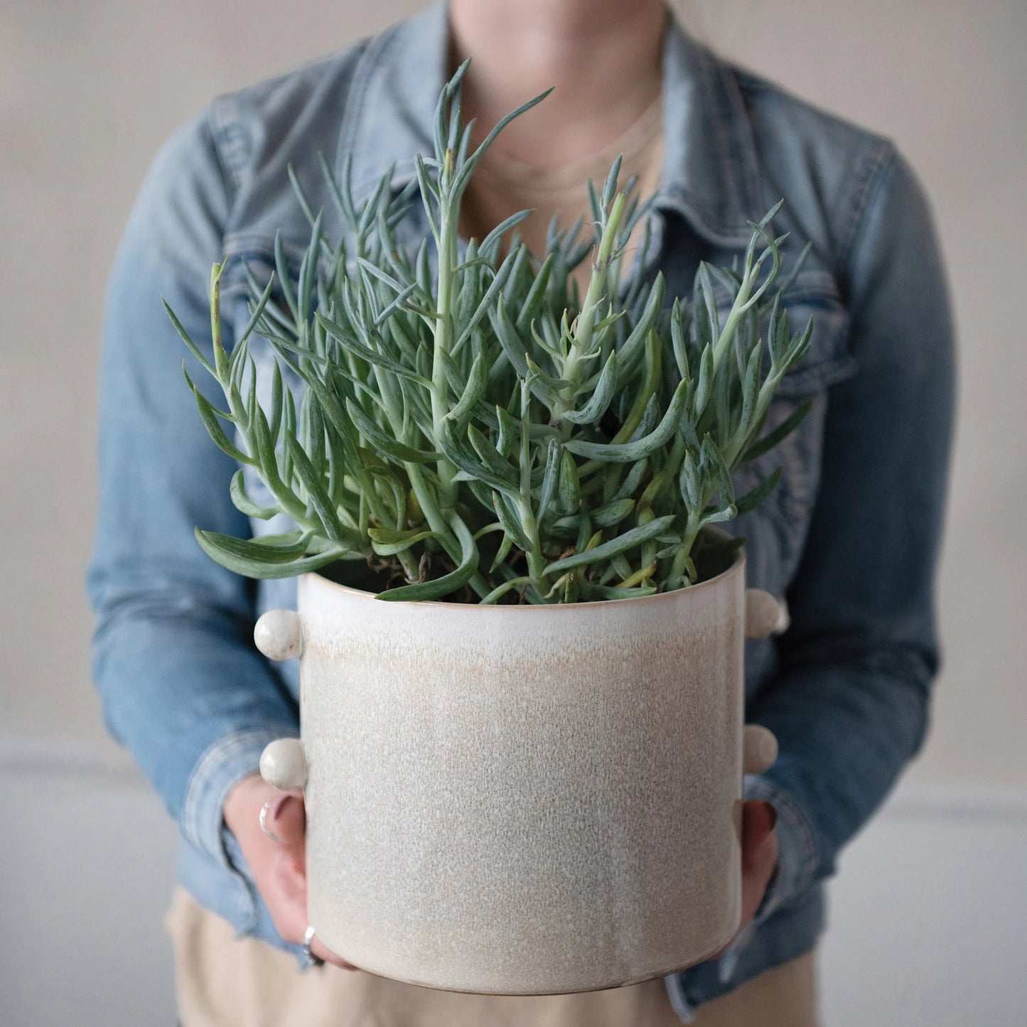 Stoneware Planter with Glaze