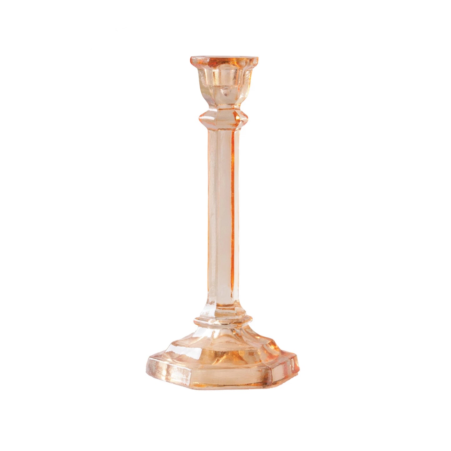 Glass Taper Candle Holder | Orange