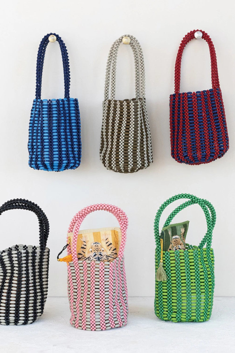 Two-Tone Acrylic Beaded Handbag