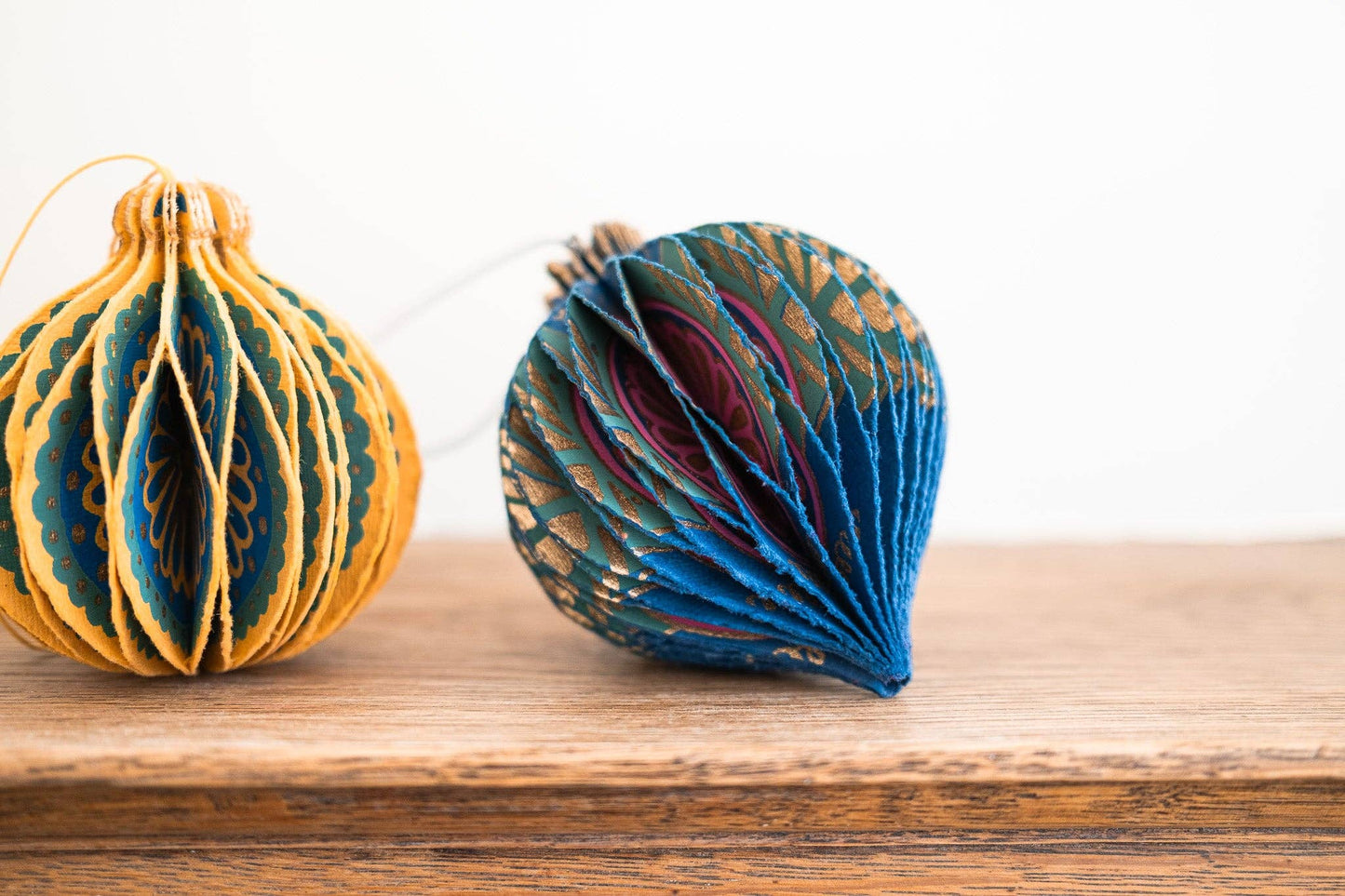 Blue Bauble Honeycomb Ornament