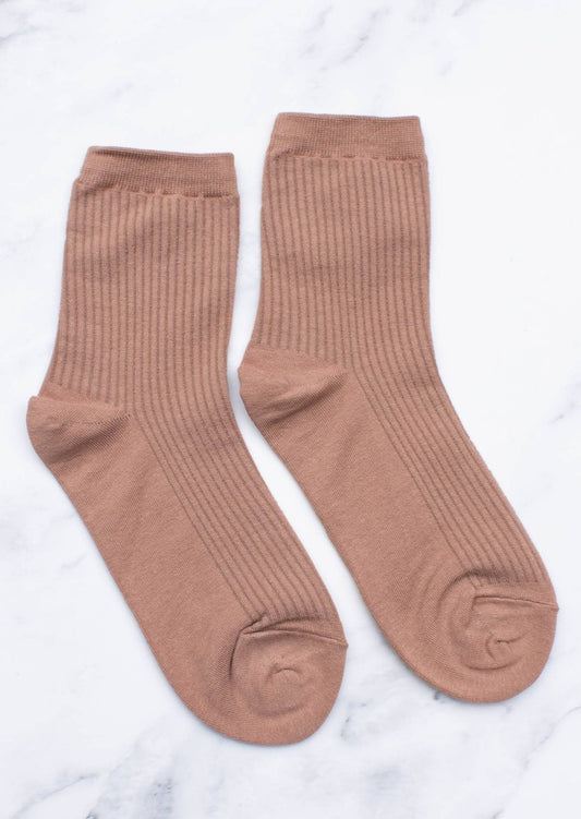 Lightweight Solid Socks | Brick