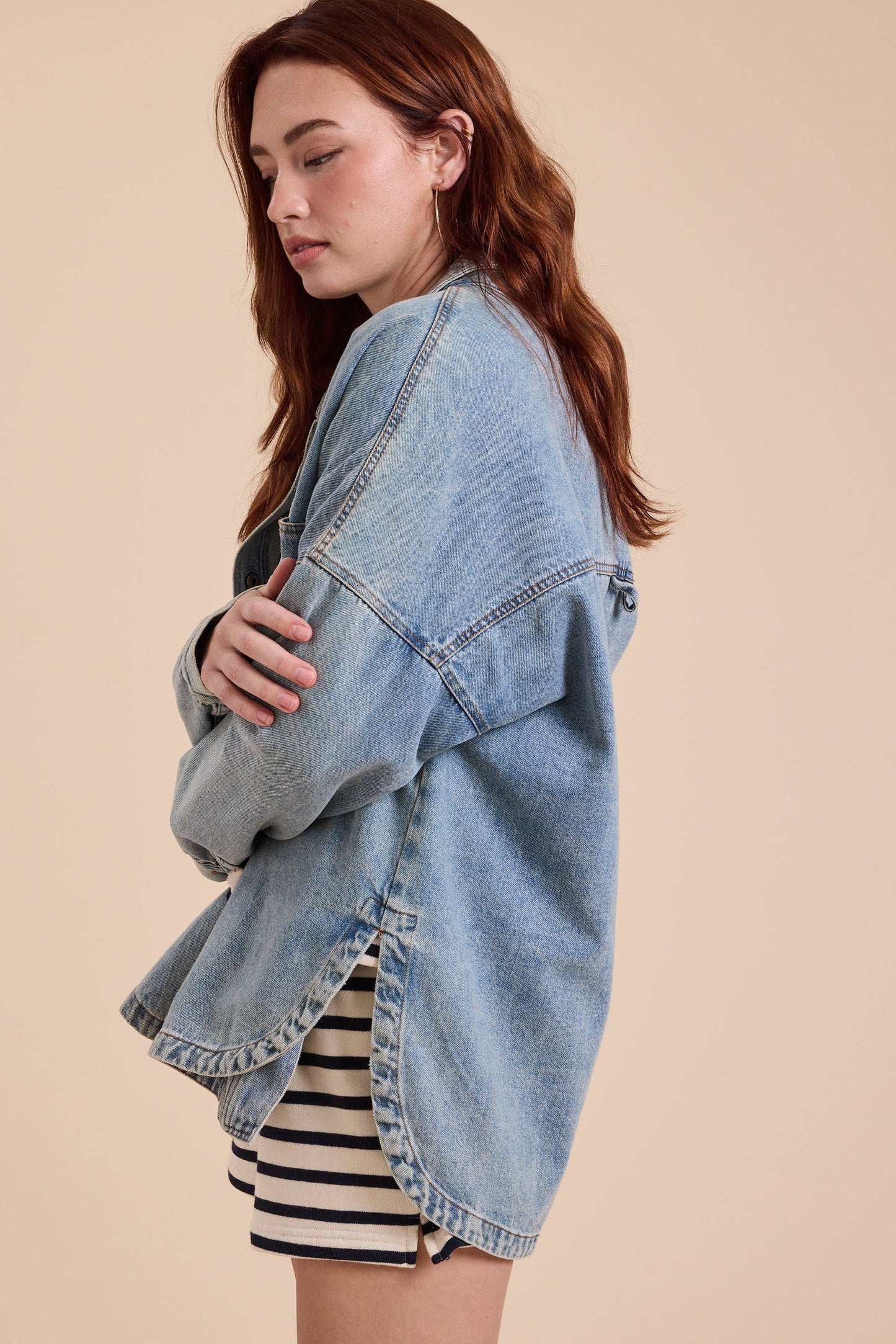 Rosewood Oversized Shacket | Light Denim