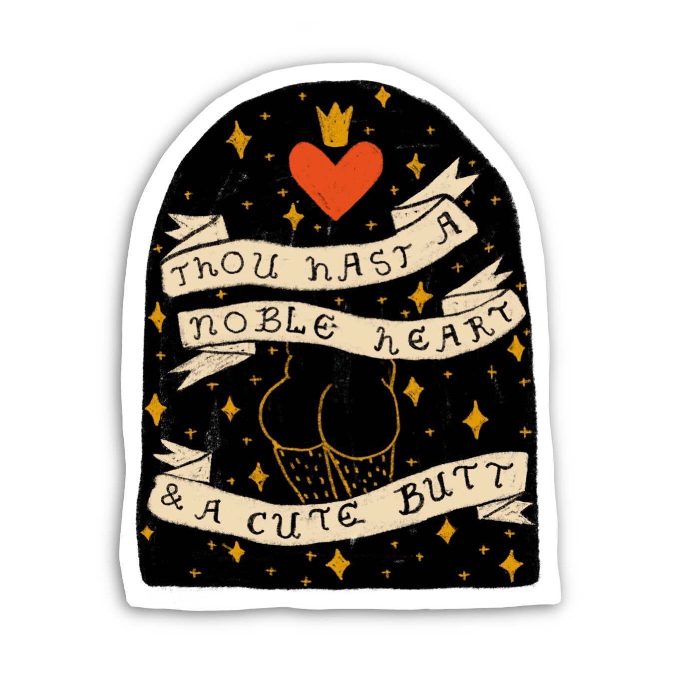 Noble Heart & Cute Butt Sticker