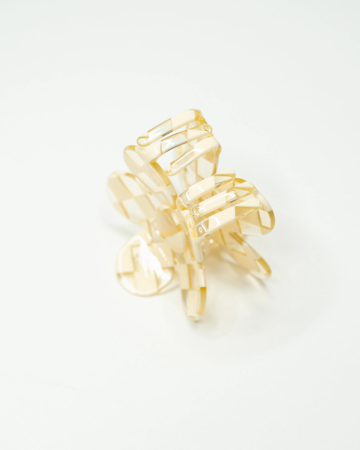 Checker Flower Hair Claw