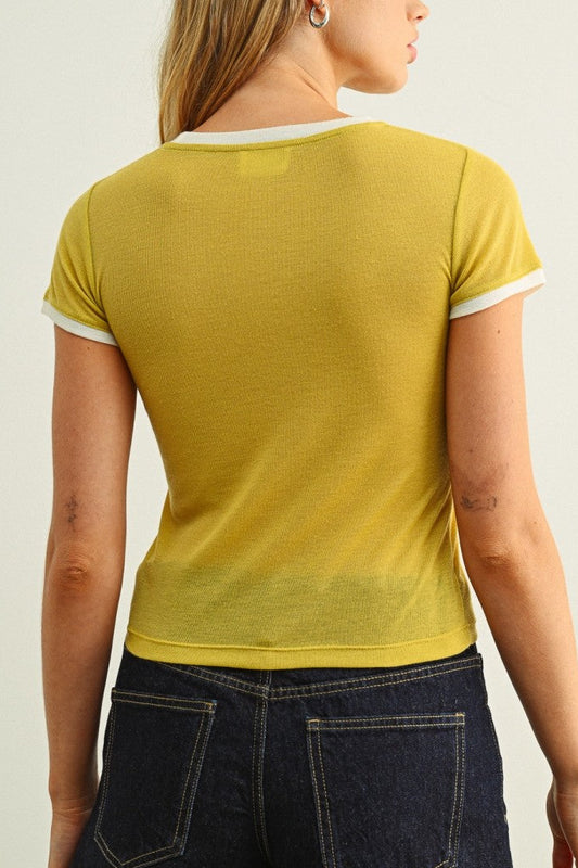 Essential Ringer Tee | Mustard