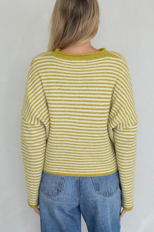 Piper Mini Stripe Cardigan | Dijon Yellow