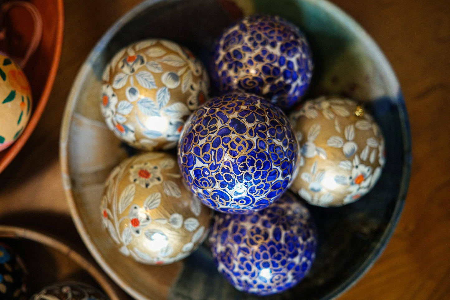 Gold and White Bauble Ornament