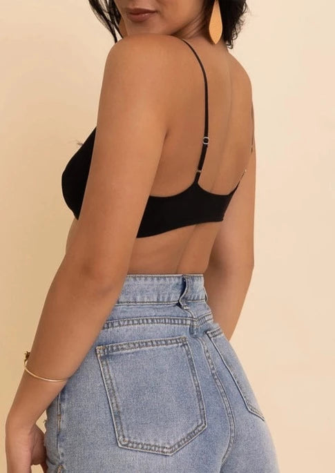 Sheer Mesh Bralette | Black