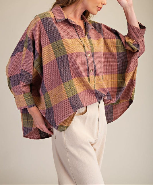 Purple Rose Plaid Shirt | Extended