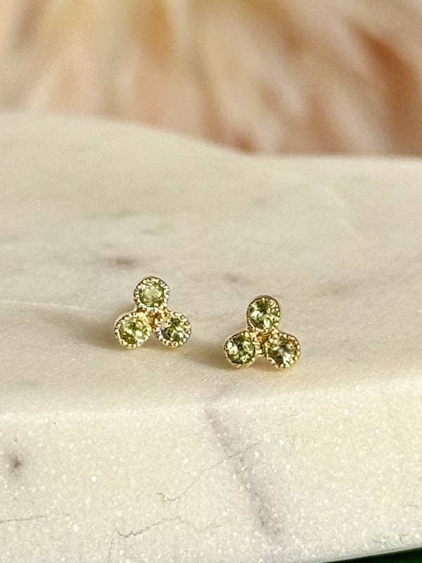 Trifecta Studs | Peridot