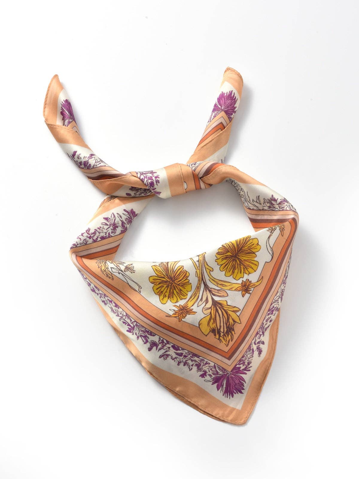 Botanical Square Scarf | Orange