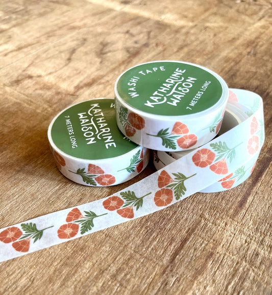 Orange Poppy Washi Tape