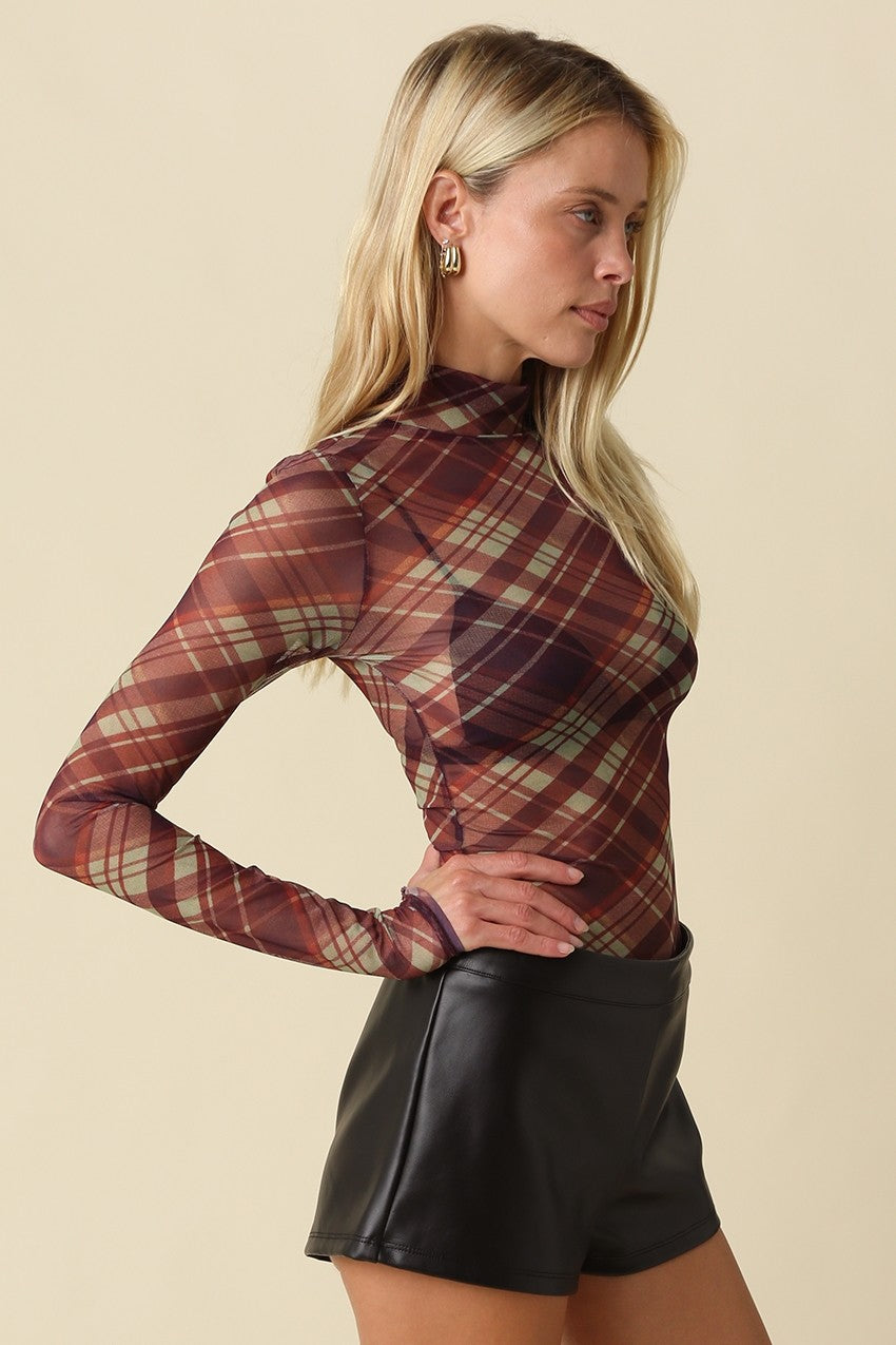 Study Break Mesh Top | Plaid