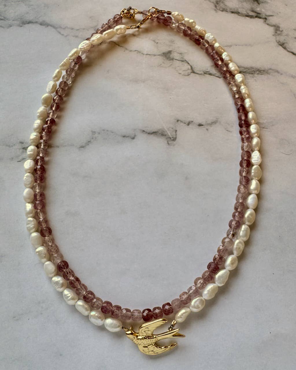 Genevieve Bird + Pearl Necklace