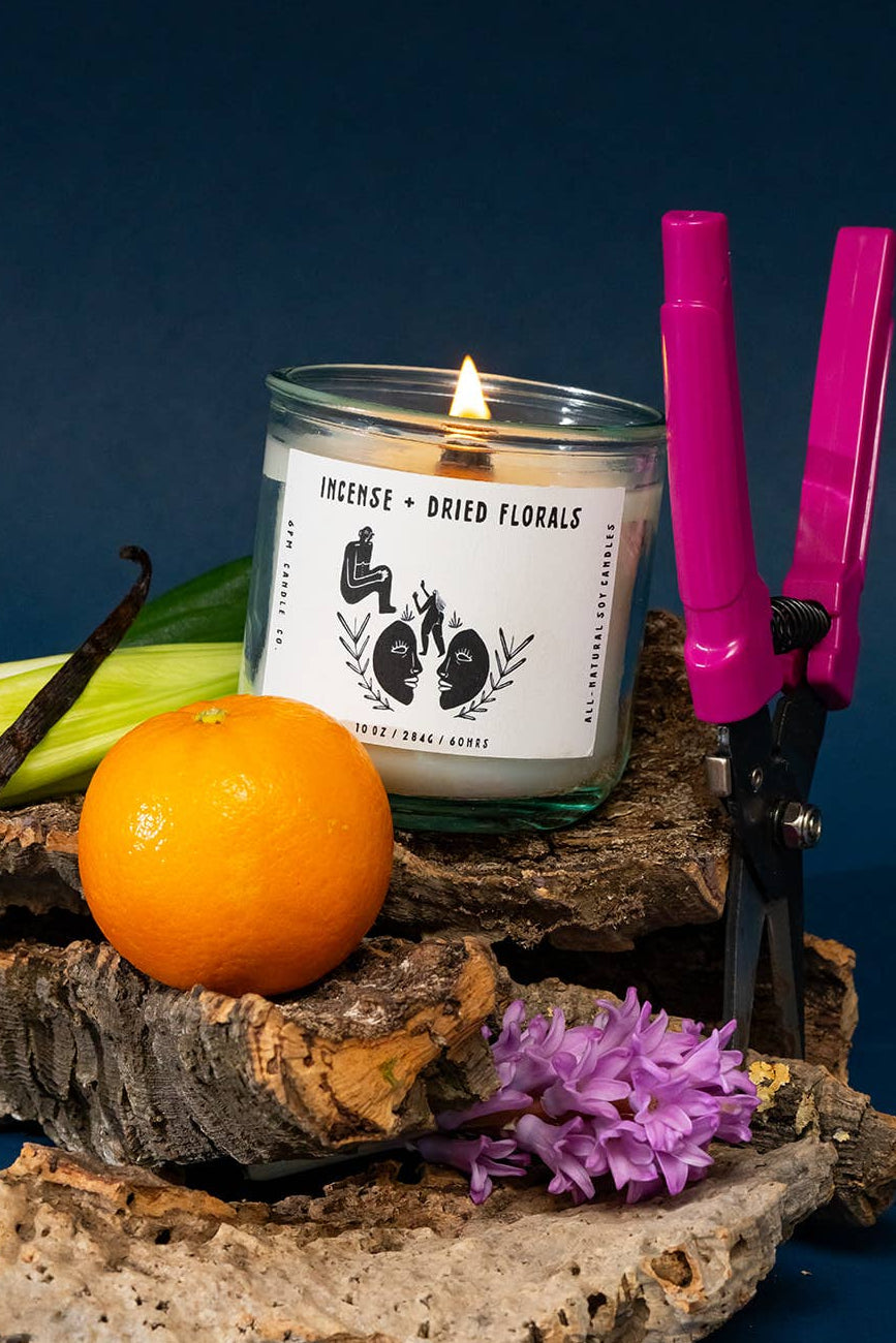 Incense + Dried Florals Candle | 10oz