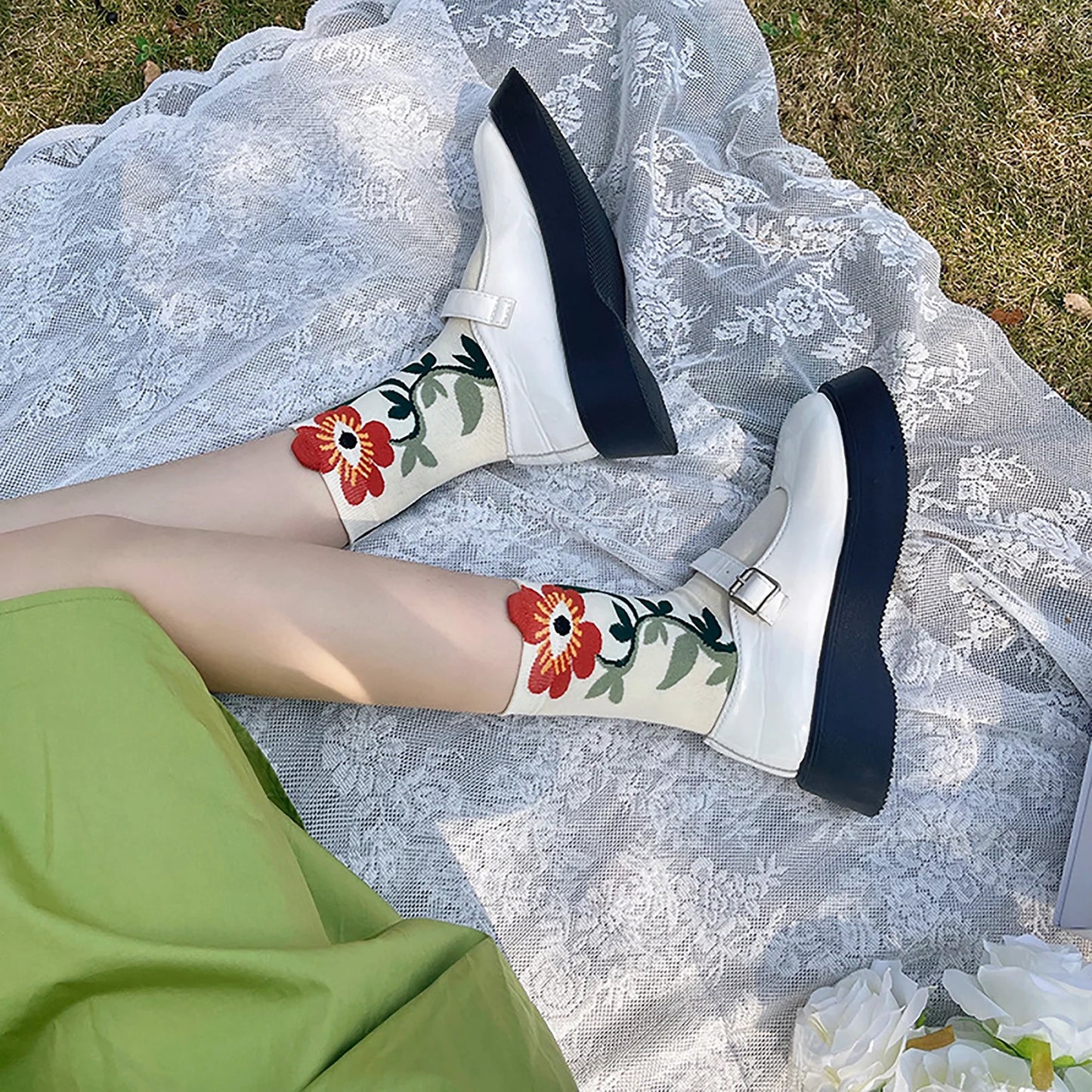 Floral Eye Socks