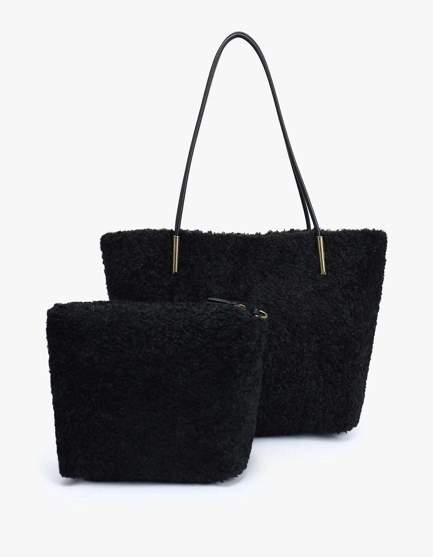 Akimbo Tote | Black Shearling