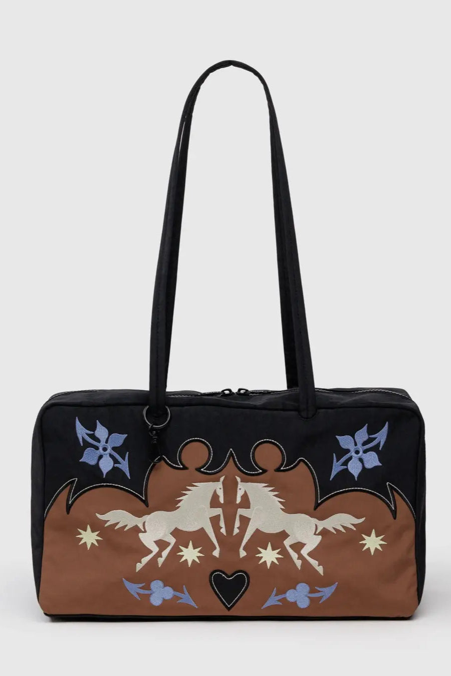 Medium Nylon Bowler Bag | Western Appliqué
