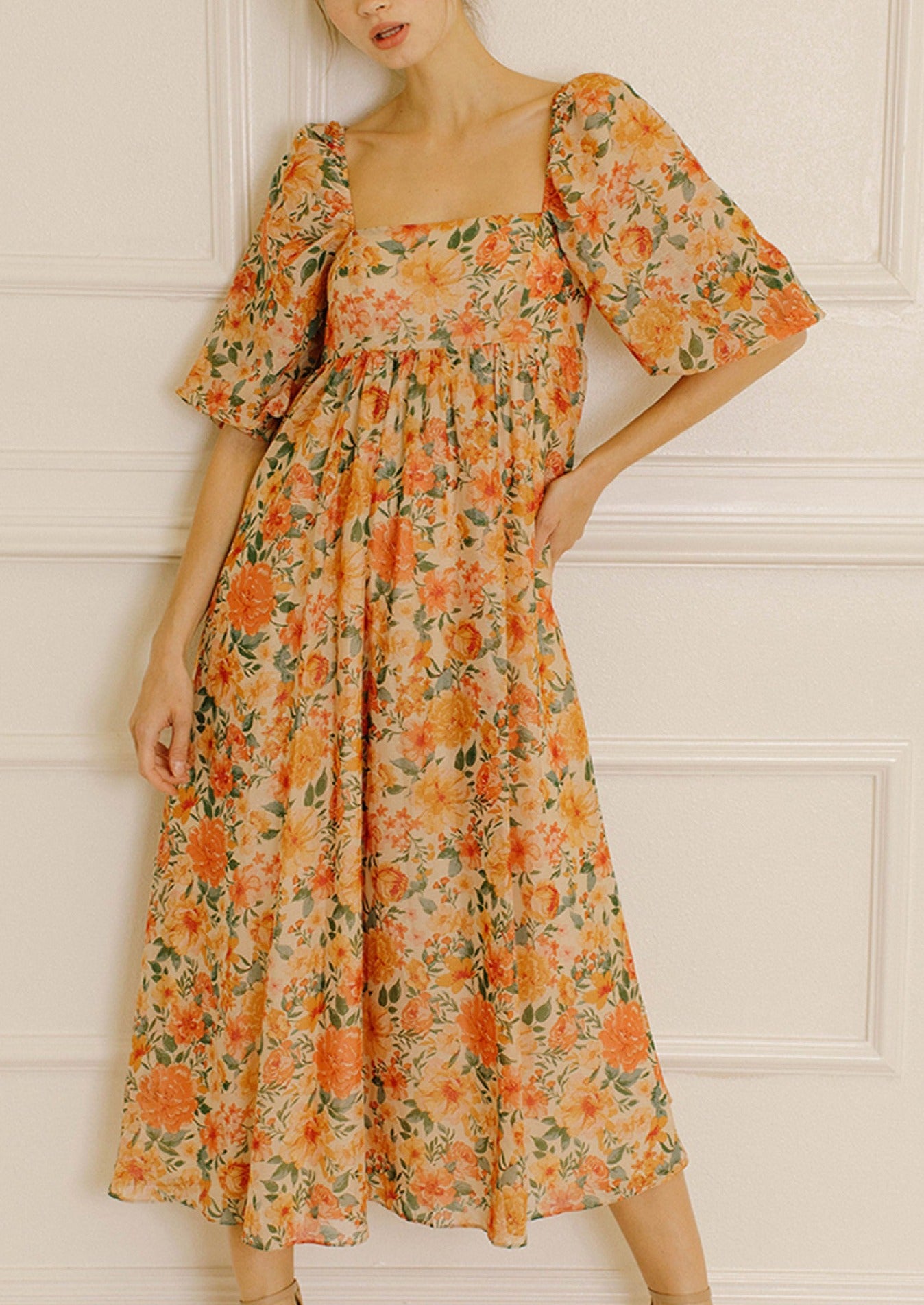 Feelin' Peachy Midi Dress