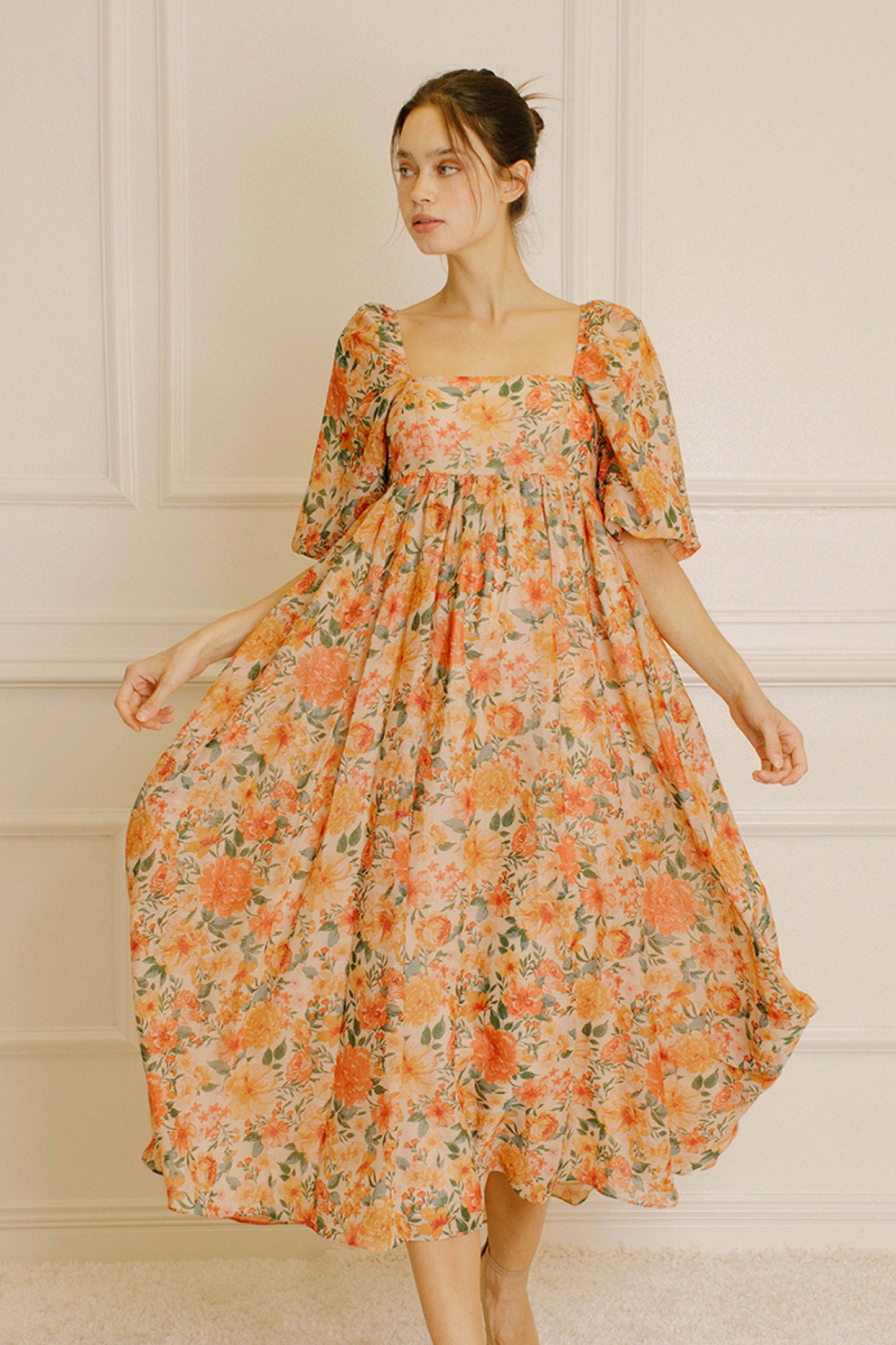 Feelin' Peachy Midi Dress