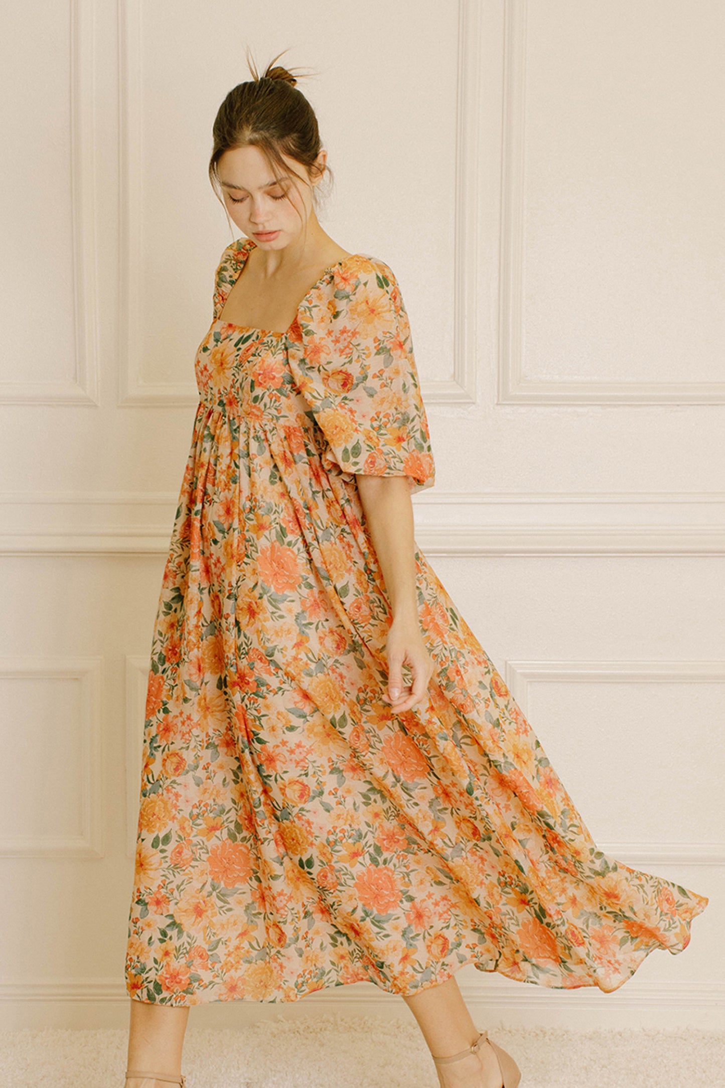 Feelin' Peachy Midi Dress