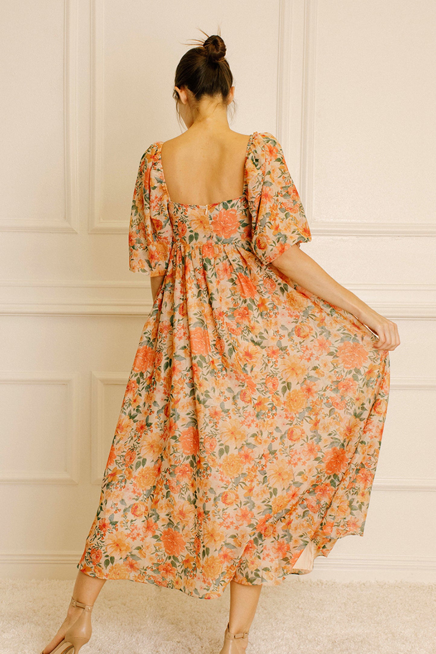Feelin' Peachy Midi Dress