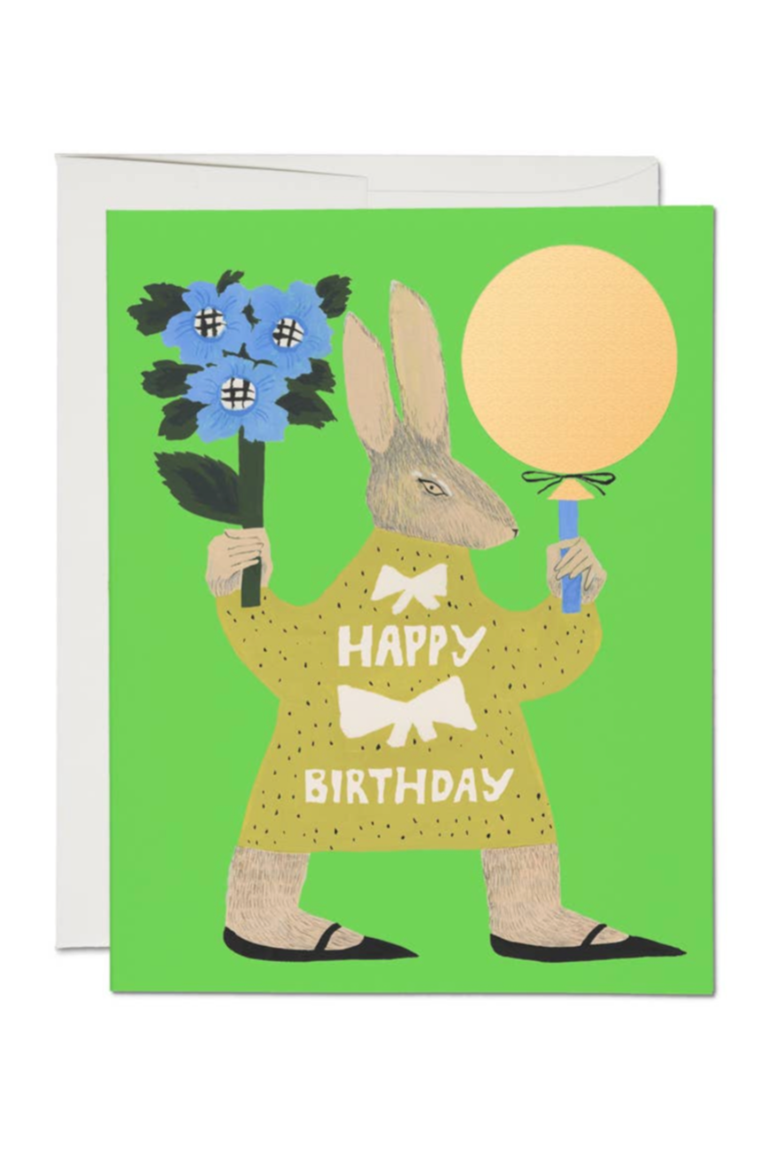Party Rabbit Birthday Card