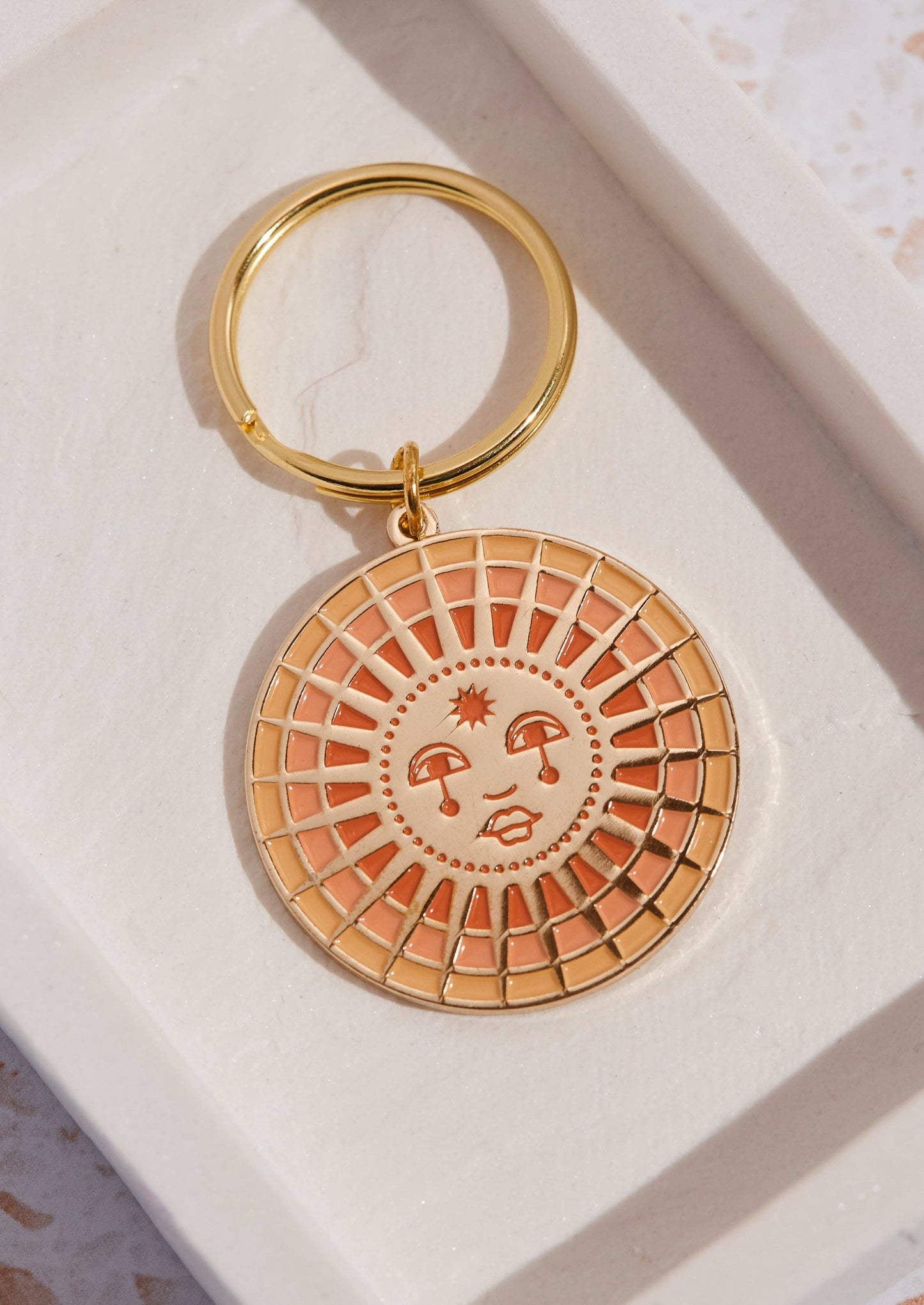 Sun Enamel Keychain