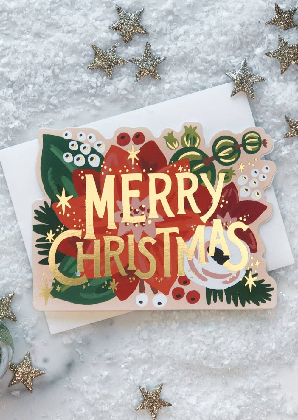 Poinsettia Die Cut Card