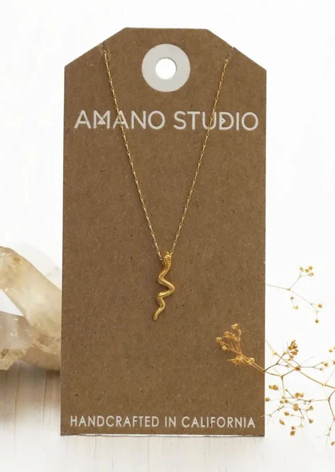 Tiny Gold Serpent Necklace