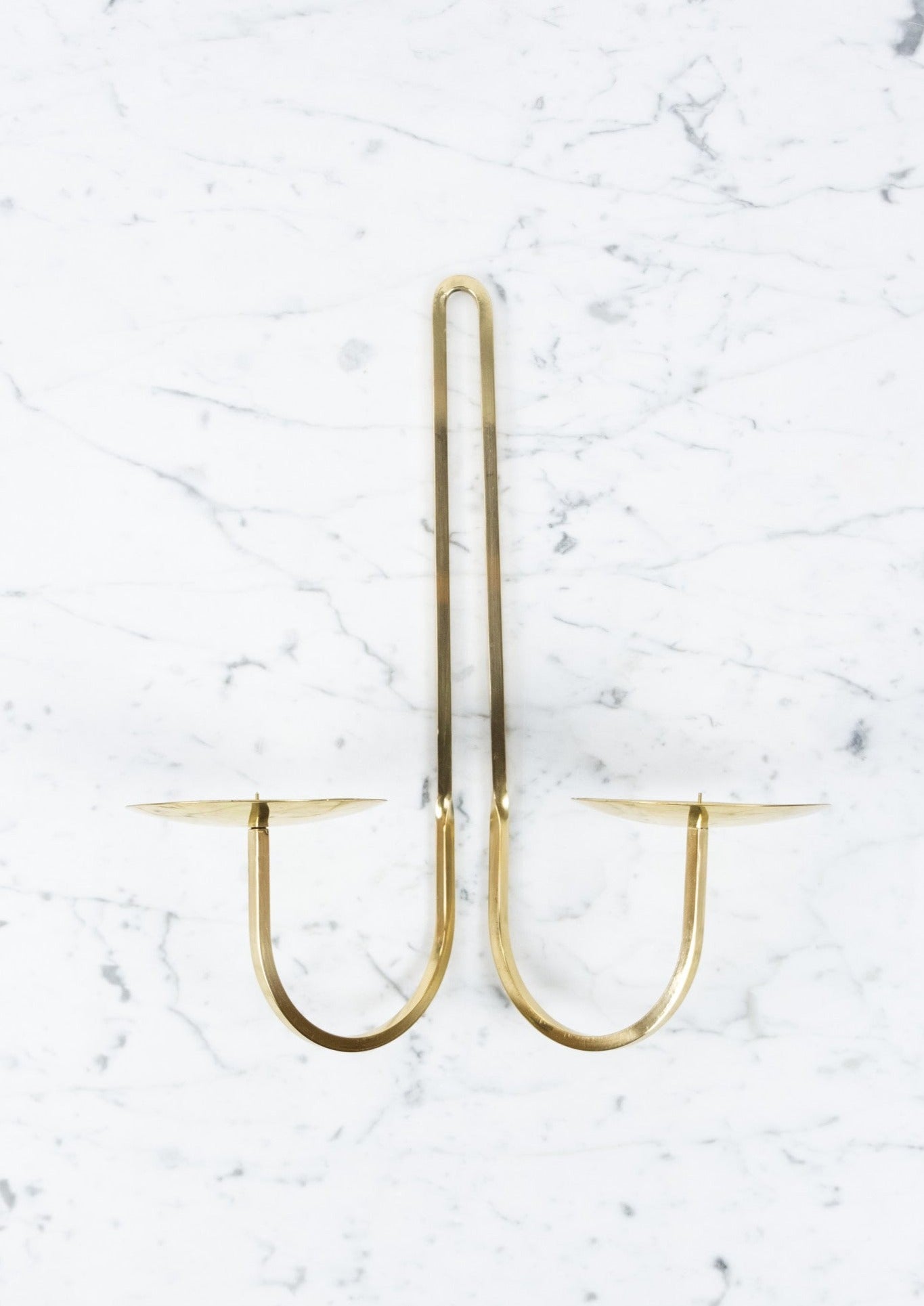 Two Arm Brass Candle Sconce