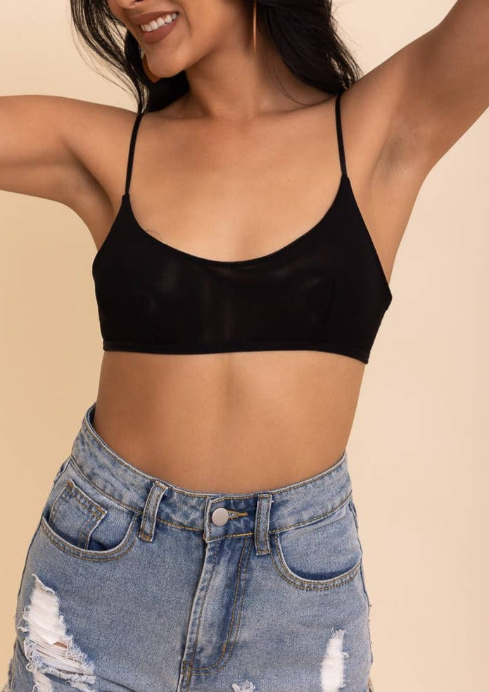 Sheer Mesh Bralette | Black