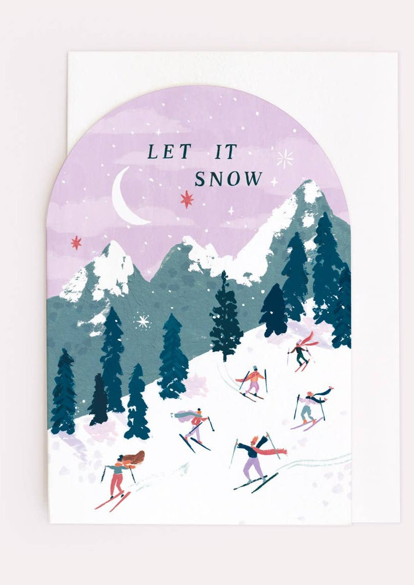 Skiers Holiday Card